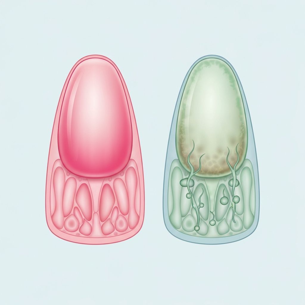 ilustracija simptoma gljivica na noktima