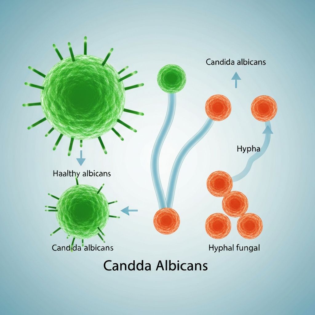 ilustracija simptoma kandidijaza